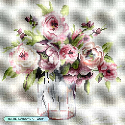 DIAMOND ART CLUB Blushing Blossoms Diamond Art Kits for Adults - color: Blushing Blossoms