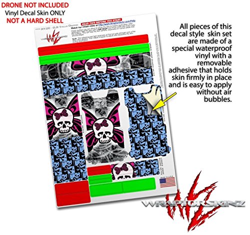 Skin Decal Wrap 2 Pack Compatible with DJI Ryze Tello Skull Butterfly Drone NOT Included