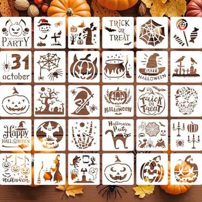 Halloween Painting Stencils, 30Pcs 12Inch Plastic Templates for Painting - size: 12 Inch Halloween Stencils