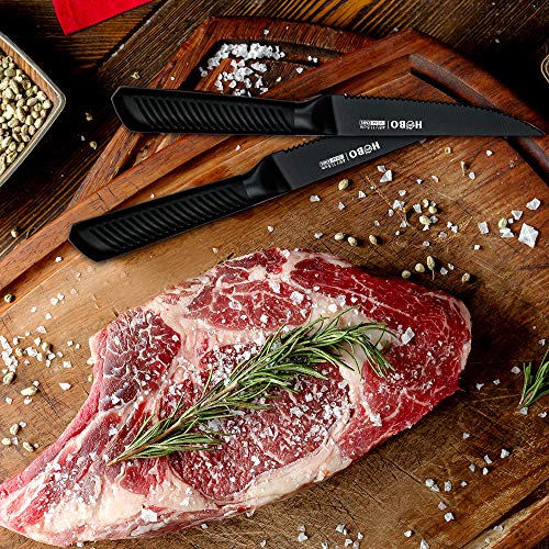 Knife Block Set, 15 Piece Stainless Steel Knife Set - color: Black