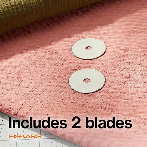 Fiskars 45mm Titanium Rotary Cutter Blade Replacements for Fabric, 2-Pack - size: 45mm, style: 2 Pack - Titanium