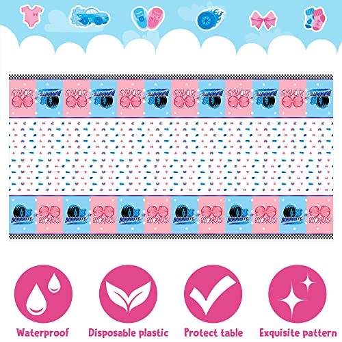 Burnouts or Bows Gender Reveal Party Tablecloths - color: Burnout Bow