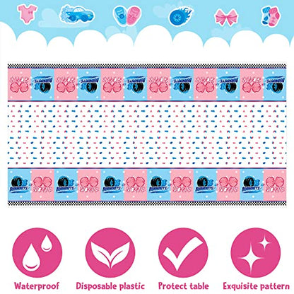 Burnouts or Bows Gender Reveal Party Tablecloths - color: Burnout Bow
