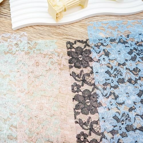 Colorful Textured Fabric Paper(lace mesh, Close to A5 size) - color: lace mesh