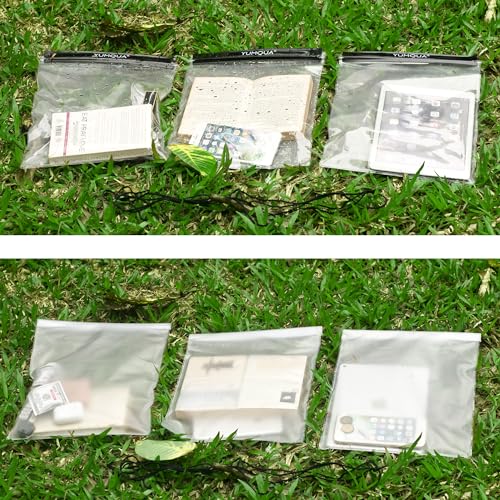 YUMQUA Waterproof Pouch Clear Dry Bag Document Map Holder Large Size 3PACK - color: Black