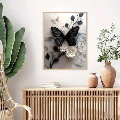 Butterfly Flower Diamond Art Kits for Adults,5D Diamond Painting 12 X 16in