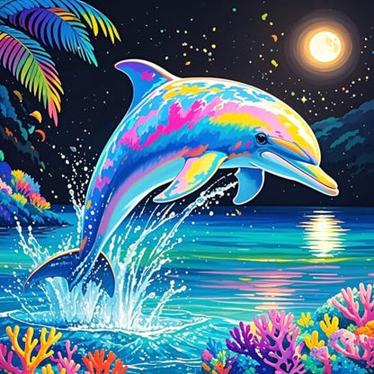 ILYUFO Diamond Art Kits for Adults Dolphin DIY Diamond Painting - color: Dolphin