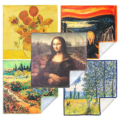 Extra Large [25 Pack] Classic Art Collection 2, Microfiber Cleaning Cloth - Ultra Premium Quality Microfiber Cloth(Best for Camera Lens, Glasses, Screens, and All Lens.) - color: Classic Art Collection 2, size: 25 Count(Pack of 5)