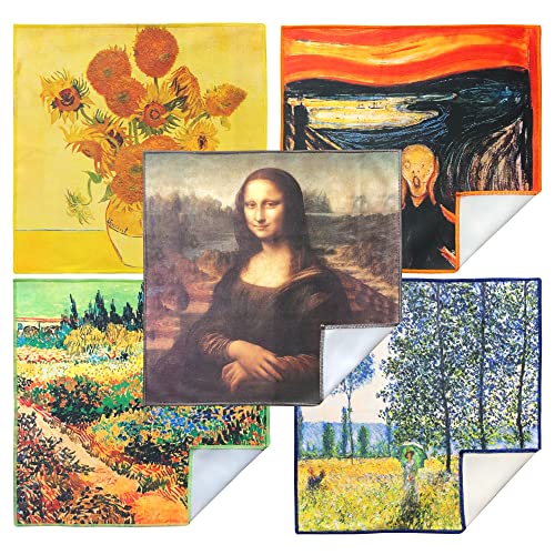 Extra Large [50 Pack] Classic Art Collection 2, Microfiber Cleaning Cloth - Ultra Premium Quality Microfiber Cloth(Best for Camera Lens, Glasses, Screens, and All Lens.) - color: Classic Art Collection 2, size: 50 Count(Pack of 10)