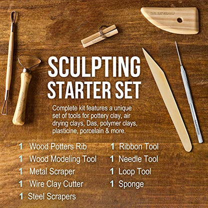 U.S. Art Supply Pottery & Clay Tools Set (12-Piece) - size: 12-Piece with Nylon Case