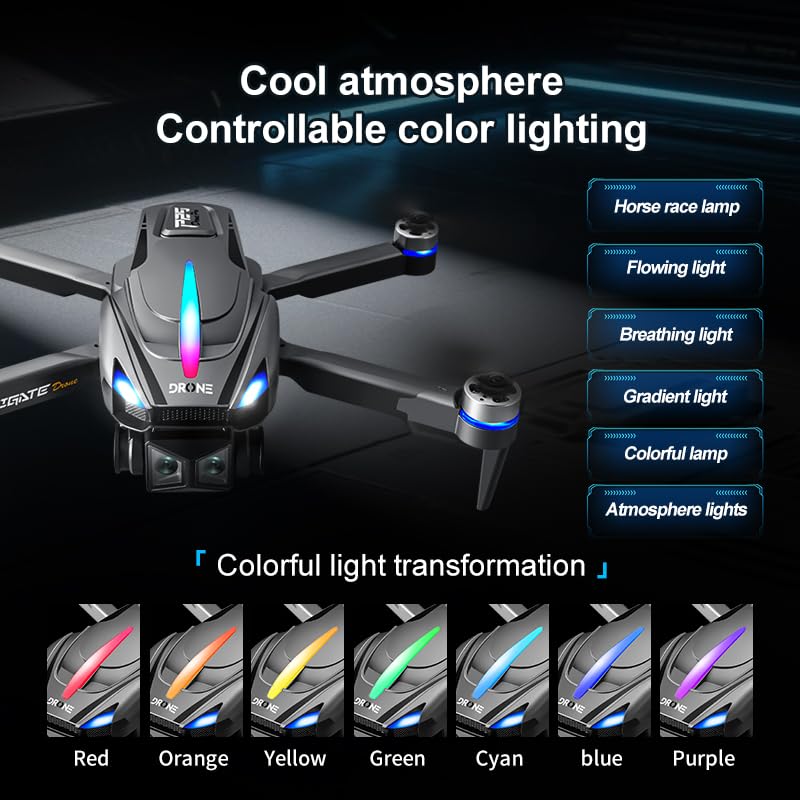 Drone with Camera 1080P HD, Brushless motor FPV Foldable Drone for Adults ，One-Key Take Off/Landing, Intelligent obstacle avoidance，360° Flips, Headless Mode，Optical Flow Positioning