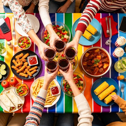 PHOGARY 3 Pack Rainbow Theme Tablecovers for Party Decoration, Disposable Plastic Rectangular Table Covers, Rainbow Parties Tablecloth Summer Beach Kids Birthday Cocktail Party Supplies