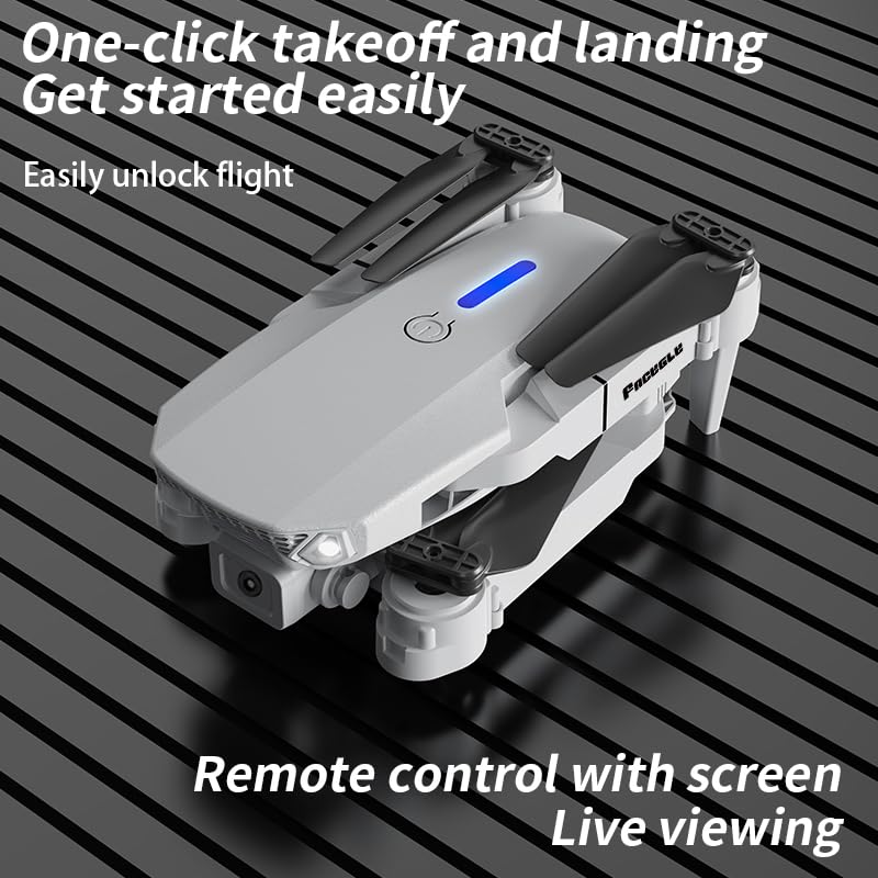 E88 Nova 2.4Inch Screen Remote Control Drone with 5G HD Real-Time Transmission, Foldable Quadcopter with 360° Roll, Barometric Altitude Hold, Dual Camera Switching, Trajectory Flight, Long Battery Life, Ideal for Beginners and Adults
