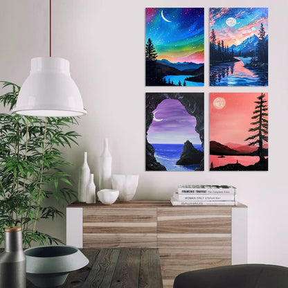 DOTSOPS 4 Pack Landscape Diamond Painting Kits Art Adults Painting Kit - color: Landscape A