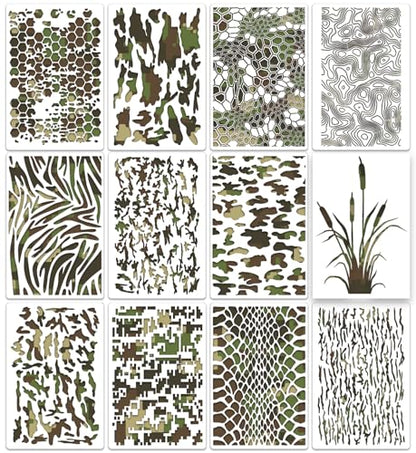 Camo Stencils for Spray Paint 12inch Large Camo Stencil Camouflage Stencils - style: Camo
