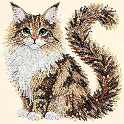 Cat Special Shape Diamond Art Kits For Adults Beginner,Diamond Dot Art Kits - color: YP102
