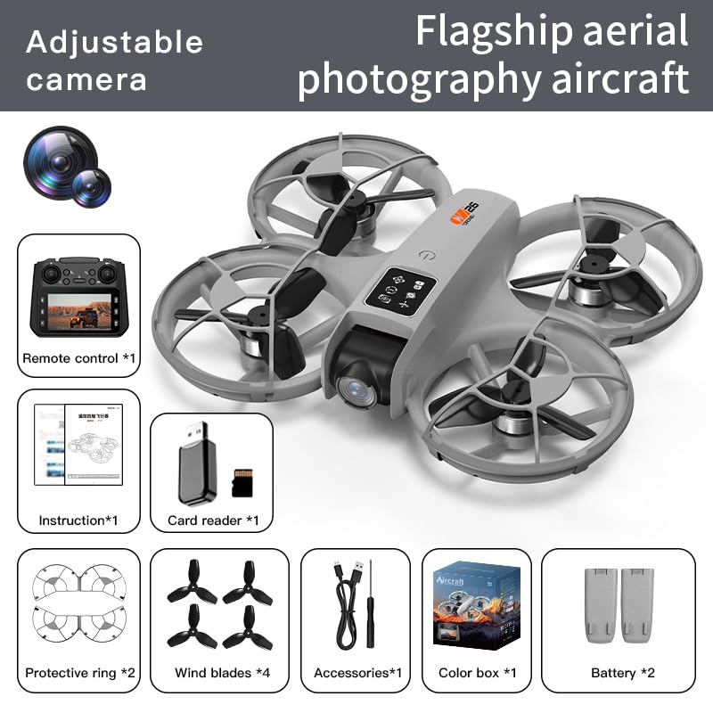 Drone with Camera for Adult Beginners, RC Drones with Screen on Controller, Brushless Motor, One Key Take Off/Landing, Optical Flow Positioning, Gesture Photo Video RC Quadcopter with Body Light 2 Batteries CZ26 FPV Drones Gifts for Adults Beginner-Friend