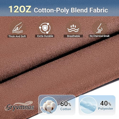 12oz Heavy Duty Cotton Canvas Fabric, Thickend Cotton Duck Cloth, 2 Yard - color: Brown, size: 2 Yards Pre-cut