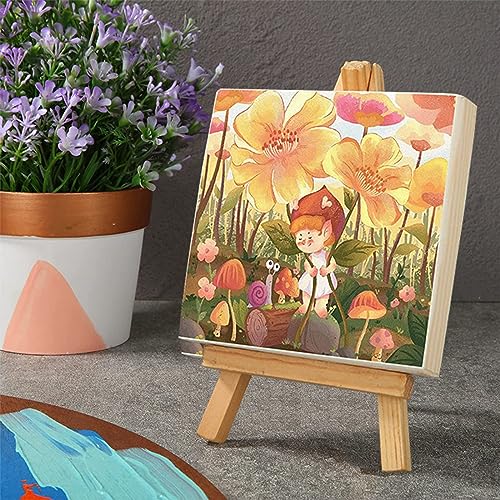 Wood Canvas Panels Square Wooden Canvas Painting Board 10 Pack - size: 8inch