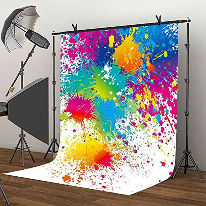 5x7Ft Colorful Splatter Background Abstract Background Paint Splash Backdrop Video Studio Photograph Photo Booth Props Backdrop LXME466 - size: 5x7Ft