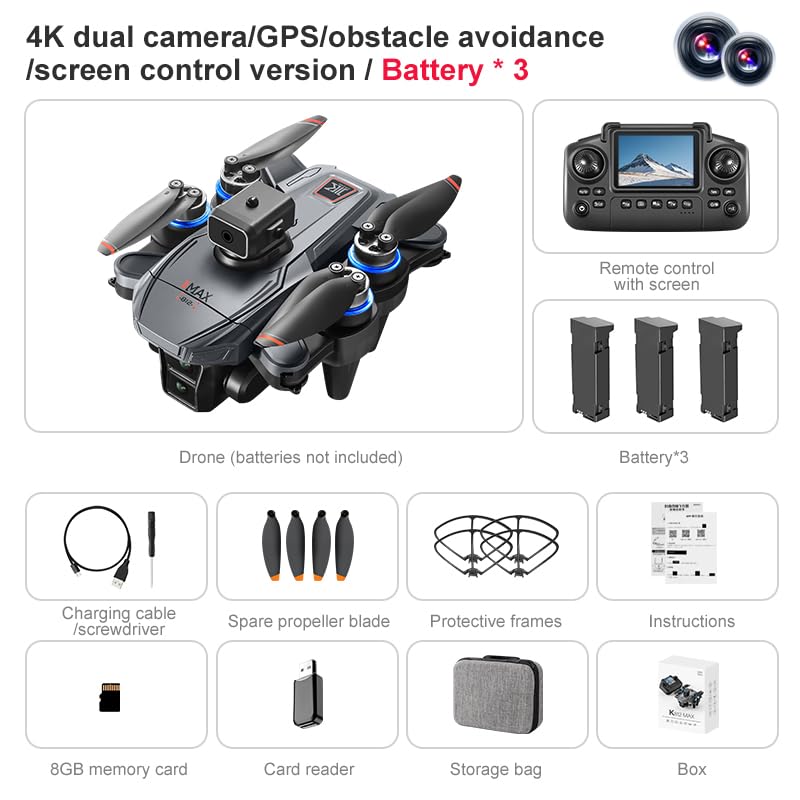 GPS Drone with 4K Camera for Adults, Brushless Motor, Beginner Drone Gifts
