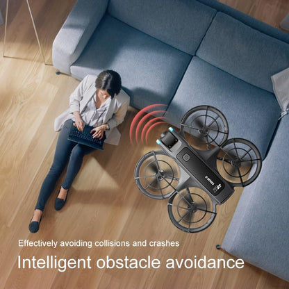 Brushless Motor Drone for Adults Beginners, Mini RC Quadcopter with Batteries Long Flight Time, Safer All-Round Mesh Protective Shield, Optical Flow Positioning Stable Hover, 90° Electrically Adjustable Dual Camera FPV Drone, Trajectory Flight Smart Aircr