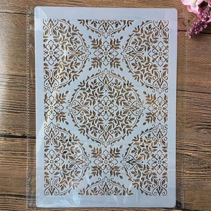 TIAMECH A4 Reusable Palace Totem Lace Stencil for Painting - style: Palace Floral