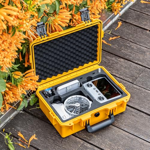 Lykus Titan FP110 Waterproof Hard Case for DJI Flip and DJI RC 2/RC-N3 - color: Yellow