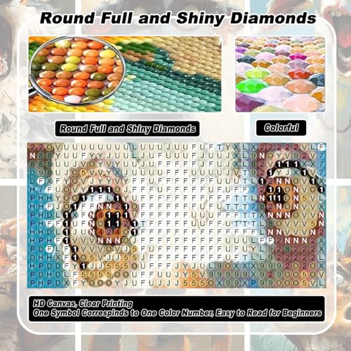 EIBEILI Diamond Art Kits for Adults-6P Funny Animal Diamond Painting Wall
