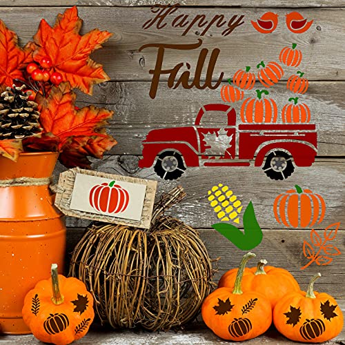 Gersoniel 20 Pcs Fall Thanksgiving Stencils Pumpkin for Crafts Reusable