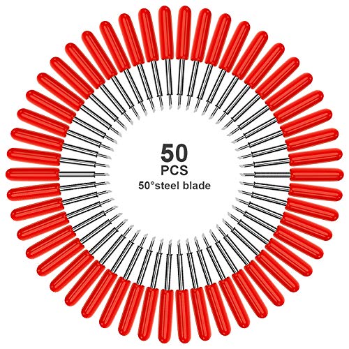 Hadwoer 50-Pack 45 Degree Fine Point Blades Compatible with Explore Maker - color: Red-50pcs 45 Degree Standard Blades