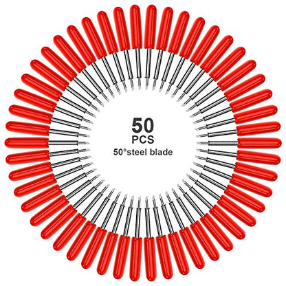 Hadwoer 50-Pack 45 Degree Fine Point Blades Compatible with Explore Maker - color: Red-50pcs 45 Degree Standard Blades