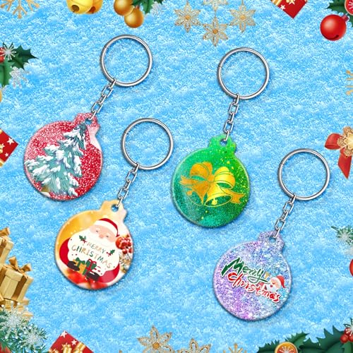 FEBSNOW 8Pcs Christmas Ornaments Molds, Silicone Resin Molds for Crafts