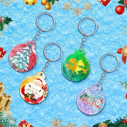 FEBSNOW 8Pcs Christmas Ornaments Molds, Silicone Resin Molds for Crafts