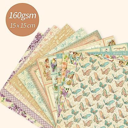 6x6" Cardstock Single Sided Scrapbooking,Craft Decorative Scrap Book Paper - color: 24sheets-angel
