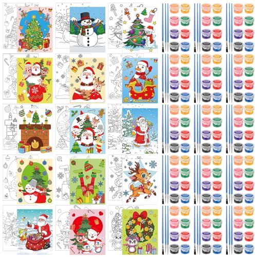 Sherr 15 Set 75 Pcs Christmas Pre Drawn Painting Canvas Kit for Adults - style: Christmas Style