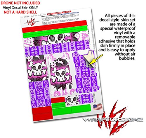 Skin Decal Wrap 2 Pack Compatible with DJI Ryze Tello Cartoon Skull Pink Drone NOT Included