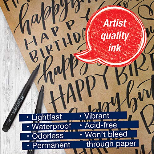 Faber-Castell Black Modern Lettering Pitt Artist Pen Set, 4 Count - style: Black Lettering