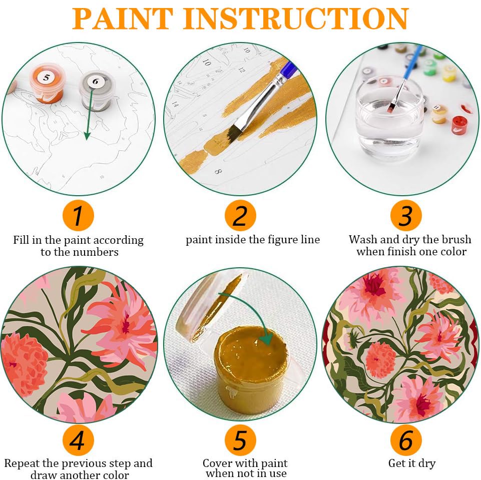 Axquilon 3 Packs Framed Paint by Numbers Kit for Adults 8x10in - color: 3 Pack Flowers with Easel