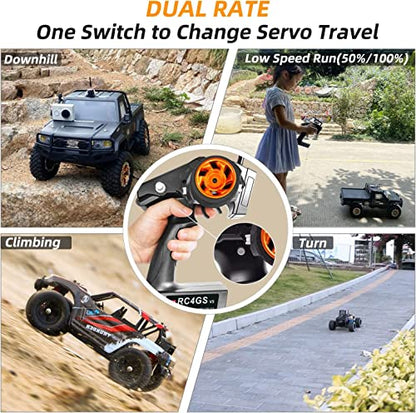 DTXMX RC4GS V3 5CH RC Transmitter & Receiver R6FG for Cars, Boats Radiolink
