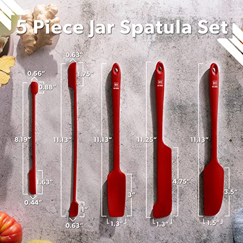 DI ORO Silicone Jar Spatula Set - 600F Heat Resistant, 5-Pc Red - color: Red