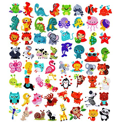 sinceroduct 64 PCS 5D Diamond Sticker Kit, Animals and Dinosaurs - color: 64 Animals