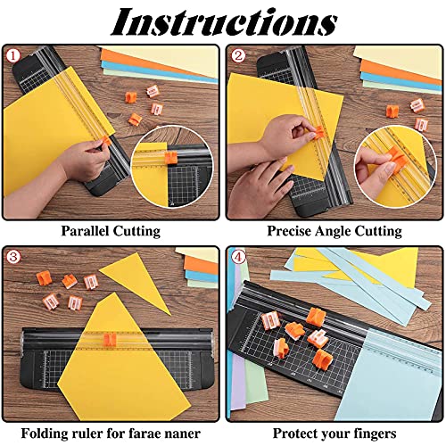 Honoson 6 Pcs Paper Cutter Replacement Blades for A4 Paper Trimmer, Orange - color: Orange