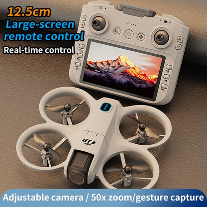 Drone with Camera for Adults & Beginners, 1080P HD FPV Drone with 4.3" Screen Remote Controller, Optical Flow Hovering, Intelligent Obstacle Avoidance, Auto Takeoff/Landing, 360° Flips, Quadcopter Kit with 3 Batteries & Charging Station
