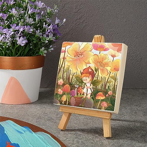 Unfinished Wood Panels Square Wooden Canvas Painting Board 12Pcs - size: 5inch