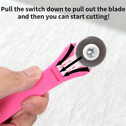 Rotary Cutter for Fabric, 45mm and 28mm Rotary Cutters Kit with 10 Blades - color: Pink