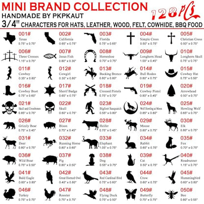 128Pcs 3/4" Custom Branding Iron for Wood, Leather Branding Stamp - size: 128PCS 3/4" Assorted Characters Full Set