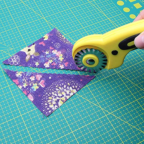 AUTOTOOLHOME 45mm Rotary Cutter for Fabric w/10 Pack Pinking Rotary Blades