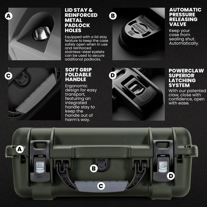 Nanuk 925 Waterproof Hard Case with Foam Insert for DJI Avata 2 Fly More Combo - Olive - color: Olive
