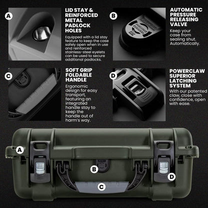Nanuk 925 Waterproof Hard Case with Foam Insert for DJI Avata 2 Fly More Combo - Olive - color: Olive